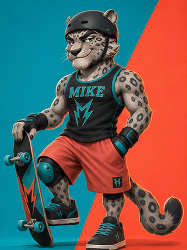 MIKE Snow Leopard Skateboarding concept athlete