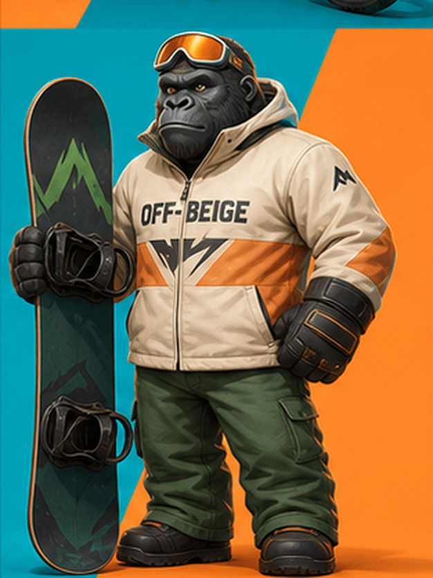 OFF-BEIGE Gorilla Snowboarding concept athlete