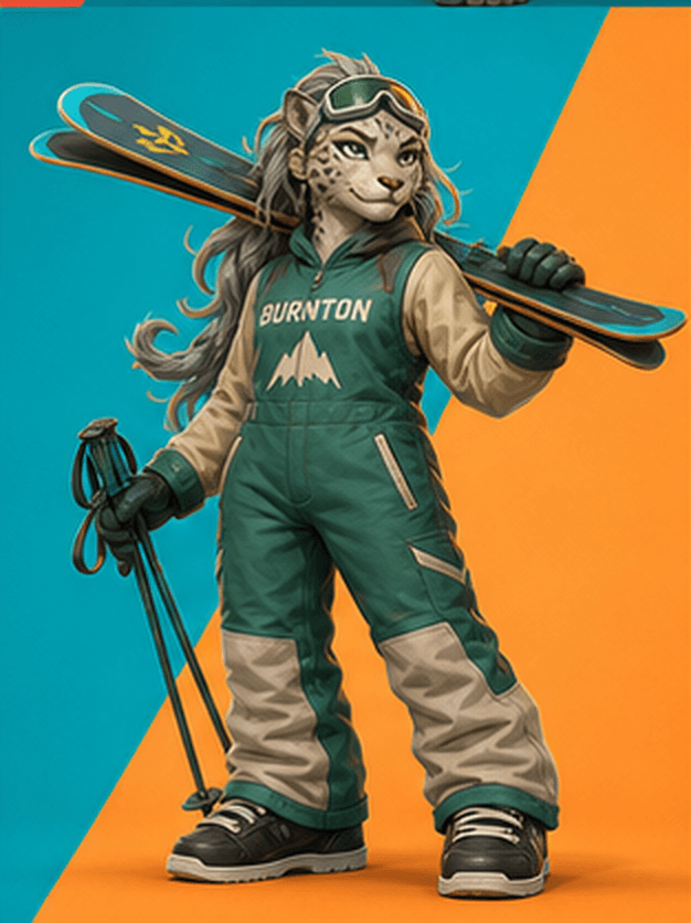 BURNTON Snow Leopard Skiing concept athlete