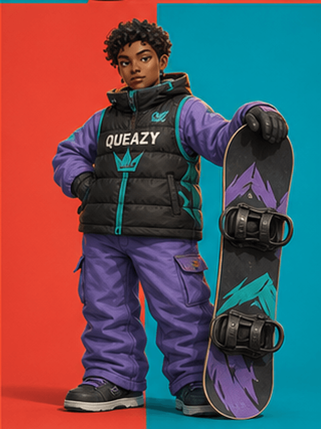 QUEAZY Human Snowboarding concept athlete